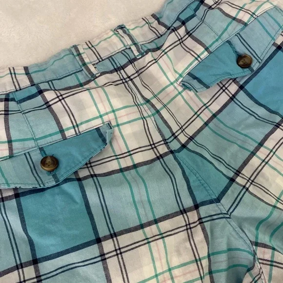 Sky blue and white plaid Merona shorts - Picture 15 of 17